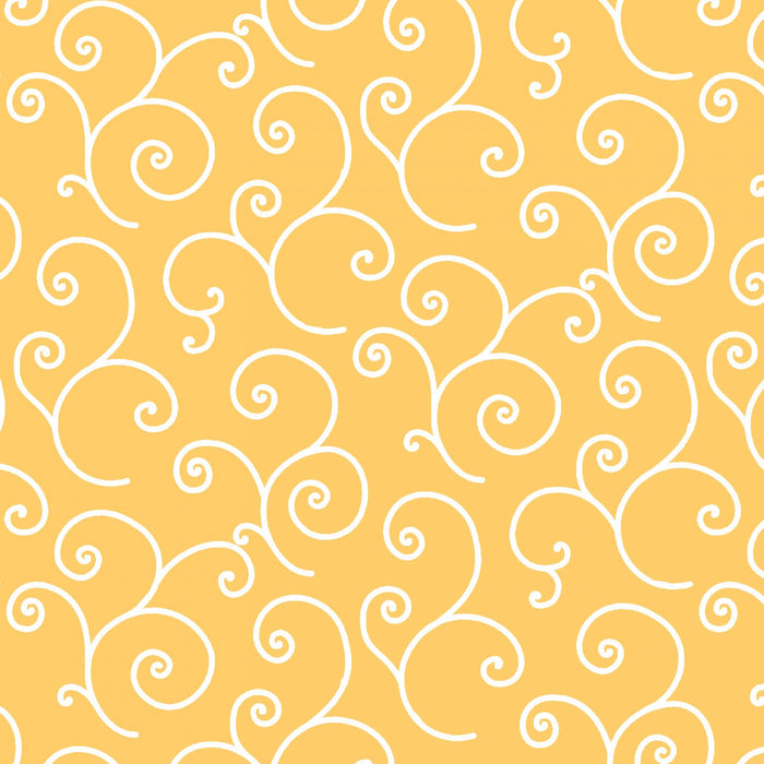 Yellow Scroll 108" fabric by Maywood Studios, MASQB202-S