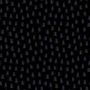 Black Hello Kitties 44" fabric by Dear Stella, P1269