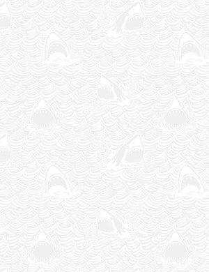 White Sharks 44" fabric by Dear Stella, Stella-P824, Dark & Stormy