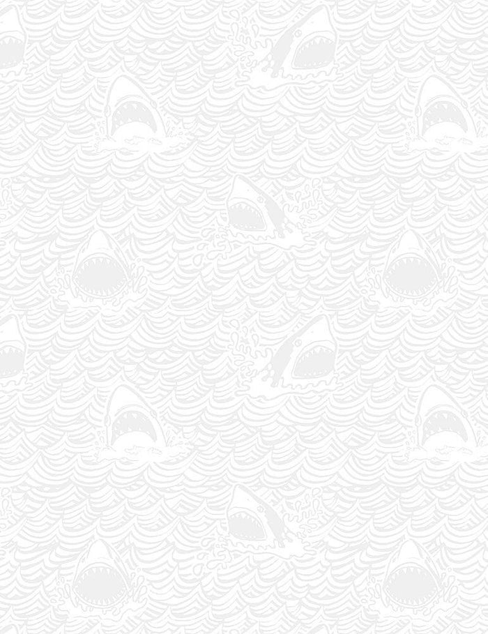 White Sharks 44" fabric by Dear Stella, Stella-P824, Dark & Stormy