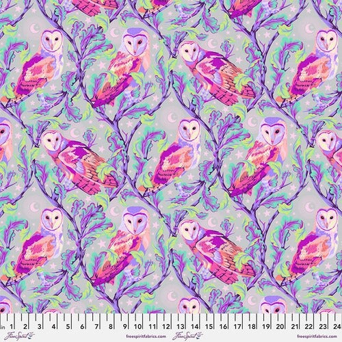 Dusk Night Owl 44" fabric by Tula Pink, Moon Garden, PWTP197.Dusk