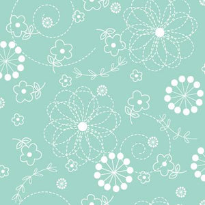 Teal Doodles 108" fabric by Maywood Studios,  MASQB201-Q