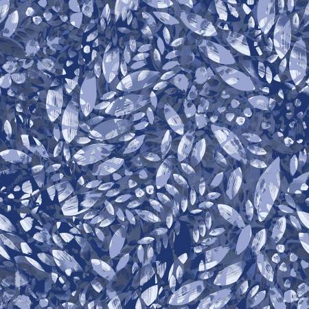 Navy Blue Dappled Leaves 108" fabric by Maywood, MASQBD106-N
