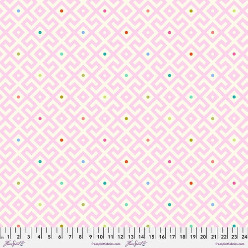 Pink Mama Geo - Dawn- 108" fabric by Tula Pink, Moon Garden, QBTP0101.Dawn