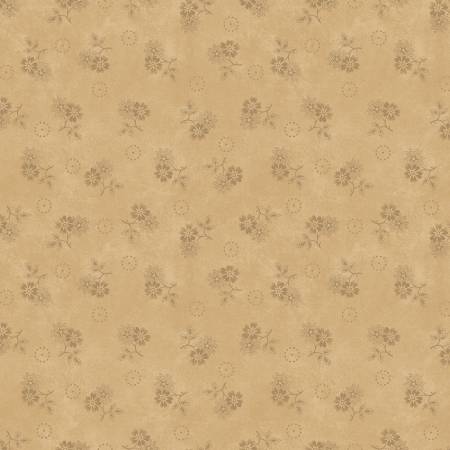 Cream Faded Blooms 44" fabric by Marcus, R171005-0142, Primitive Traditions