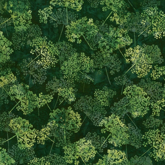 Green Dandelion 44" Batik by Hoffman, S2314-220 Fern