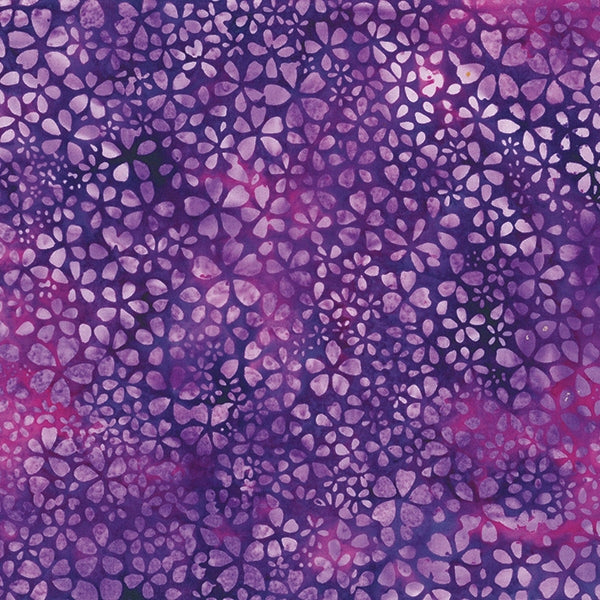 Purple Mini Flowers 44" batik by Hoffman, S2362-423-Marsala