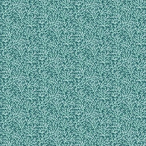 Teal Coral 44" fabric by Henry Glass, Salt & Sea, 224-66