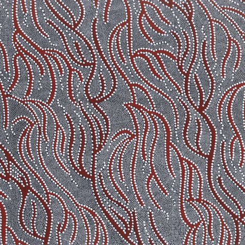 Red Underground Water, Australian Aboriginal 44" fabric by M&S Textiles, UGWR