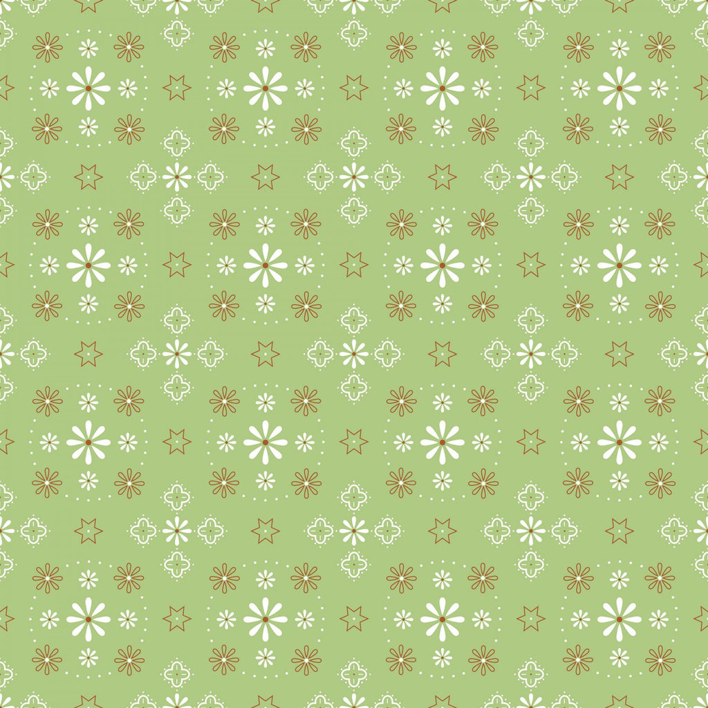 Bandana Green Flowers 108" fabric by Riley Blake,  WB6420R-GREEN