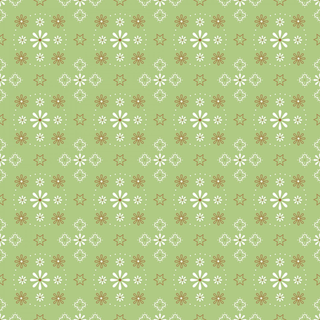 Bandana Green Flowers 108" fabric by Riley Blake,  WB6420R-GREEN