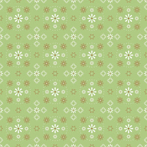 Bandana Green Flowers 108" fabric by Riley Blake,  WB6420R-GREEN