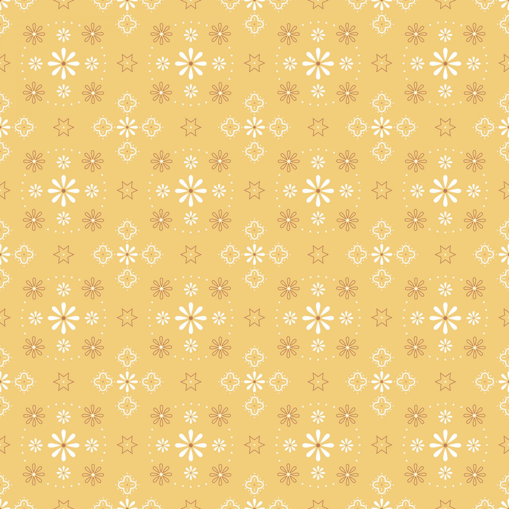 Honey Bandana flowers 108" fabric by Riley Blake,  WB6420R-Hone