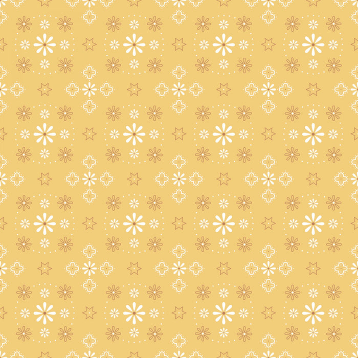 Honey Bandana flowers 108" fabric by Riley Blake,  WB6420R-Hone