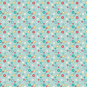 Blue with Petite Flowers 108" fabric by Riley Blake, WB9136-Song, Vintage Happy 2