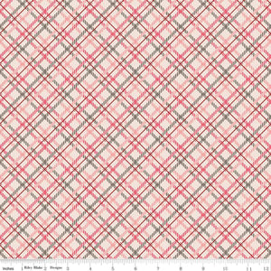 Pink Diagonal Plaid 108" fabric by Riley Blake, WB9709-Pink by Lori Holt