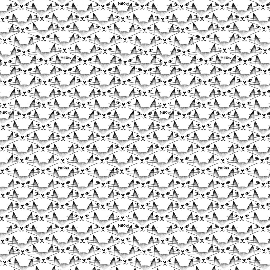 Grey Whiskers Cats 108" fabric by Michael Miller, WBX9163-Gray-D