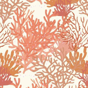 Coral Forest 44" fabric by Clothworks, Y3467-39, Seashell Wishes