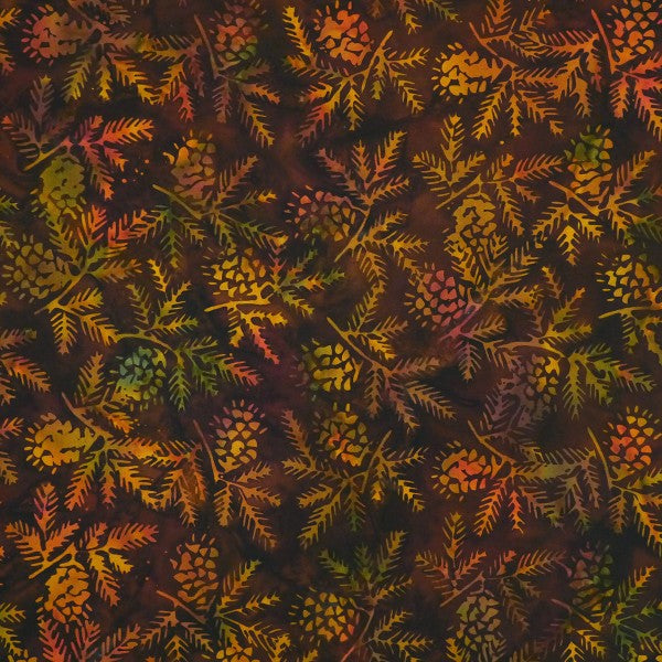 Yukatan Leaves 44" Batik by Batik by Mirah,  ZB-2-6676, Snowbird Collection
