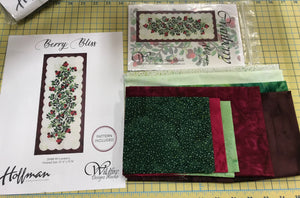 Berry Bliss Cranberry Table Runner Kit, Hoffman Fabrics, DMBB-99