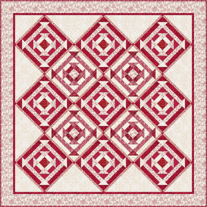 Red and Creme Churn it Up Quilt Kit, 52" x 52", The Little Things by Robin Kingsley