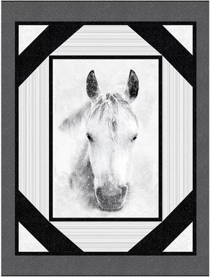 Cutting Corners 58"x73" Beginner Quilt Kit - Horse Panel - Hoffman Fabrics