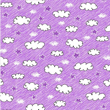 Lilac Clouds, Clear The Sky 44" fabric by Michael Miller, CX9909-LILA-D, Stop Climate Change