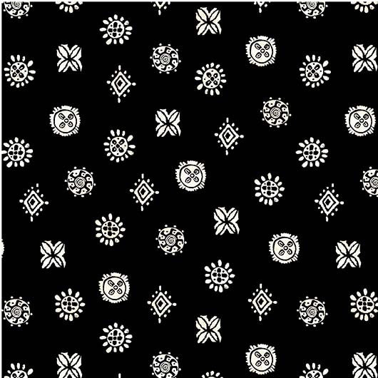 Black Tribal Dot 44" fabric by Micchael Miller, CX9992-blac-d, Kenya