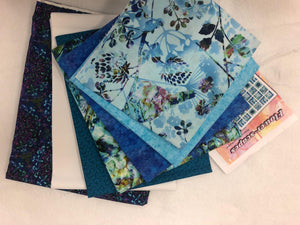 Blue Paradise Flower-scapes quilt kit, Kanvas Studio, measures 55" x 63"