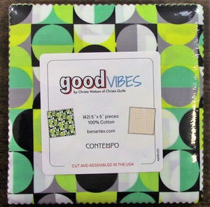 Good Vibes Contemporary Abstract 5" squares by Contempo, GDVB5PK