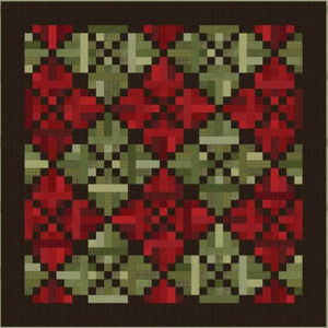 Holly Argyle Quilt Kit 82" x 82" Maywood Studios Woolies Flannel Holiday Warmth collection (Brown Background)