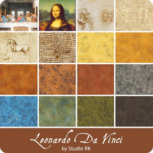 Last Supper & Mona Lisa Fat Quarter Bundle by Robert Kaufman, Leonardo Da Vinci, FQ-1741-16