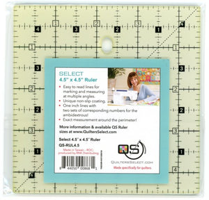 Quilters Select 'non slip' Ruler measures 4.5" x 4.5"