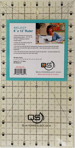 Quilters Select 'non slip' Ruler 6" x 12"