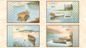 Peace and Calm on the water 24" Panel by Quilting Treasures, 26390-E, Tranquility