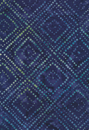 Blue Squares on Point 44" Batik by Majestic Batik, Twilight 511
