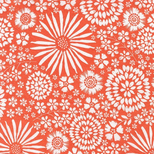 Coral Orange Floral Pop Silky soft 108" fabric, Michael Miller,  WBP7405-Cora-D