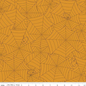 Orange Spider Webs 44" fabric by Riley Blake, C8366 - orange